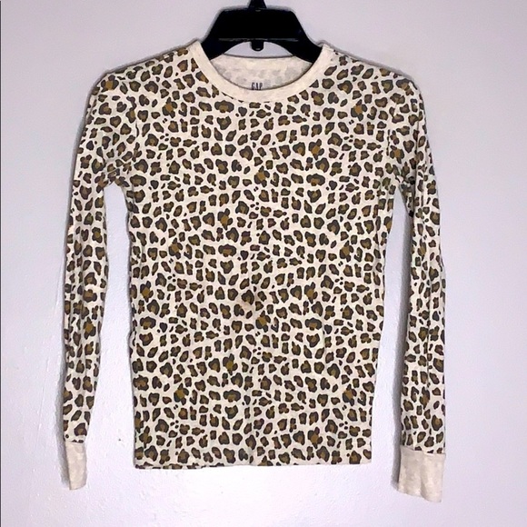 GAP Other - Gap Kids Sleepwear Cheetah print long sleeve shirt girls 14